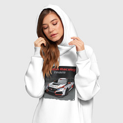 Женское худи-платье Honda Motorsport Racing Team, цвет: белый — фото 2