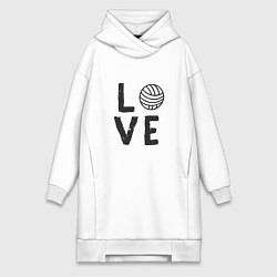 Женское худи-платье Volleyball - Love, цвет: белый