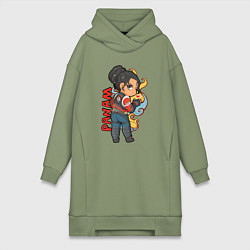 Женское худи-платье Panam Панам Cyberpunk 2077, цвет: авокадо