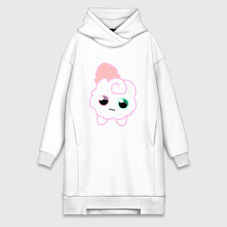 Женское худи-платье Toca Kitchen котик, цвет: белый