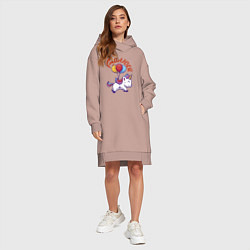 Женское худи-платье Валюшин единорожка, цвет: пыльно-розовый — фото 2