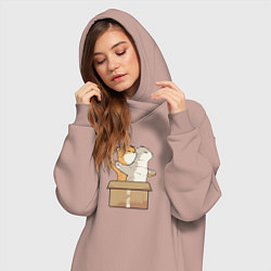 Женское худи-платье Catanic, цвет: пыльно-розовый — фото 2