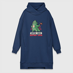 Женская толстовка-платье Coffee First Destroy Later