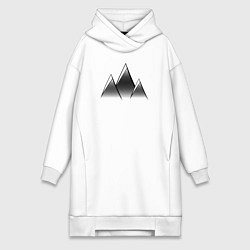 Женское худи-платье Горные Вершины и Пики, цвет: белый