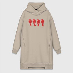 Женское худи-платье Капли!, цвет: миндальный