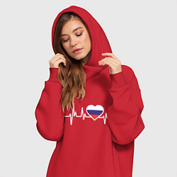 Женское худи-платье Пульс России, цвет: красный — фото 2