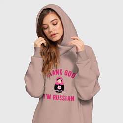 Женское худи-платье Спасибо, я русский, цвет: пыльно-розовый — фото 2