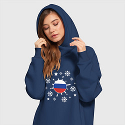 Женское худи-платье Russian Snow, цвет: тёмно-синий — фото 2