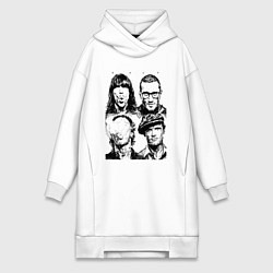 Женское худи-платье RHCP faces, цвет: белый