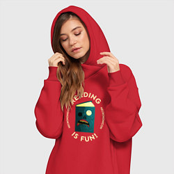 Женское худи-платье Reading is fun!, цвет: красный — фото 2