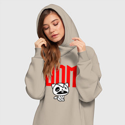 Женское худи-платье JDM Kitten-Zombie Japan, цвет: миндальный — фото 2