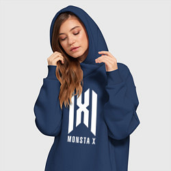 Женское худи-платье Monsta x logo, цвет: тёмно-синий — фото 2