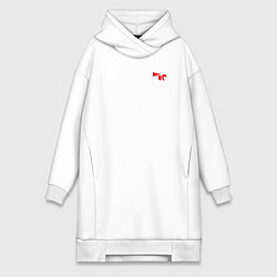 Женское худи-платье Noize mc красное лого, цвет: белый