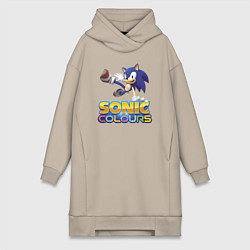 Женское худи-платье Sonic Colours Hedgehog Video game, цвет: миндальный