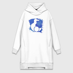 Женское худи-платье Знак Тзинча пятно, цвет: белый