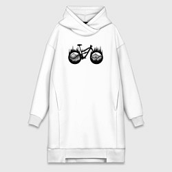 Женское худи-платье Mtb enduro bike, цвет: белый