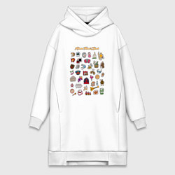 Женское худи-платье Russia Travel Guide Icons, цвет: белый