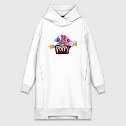 Женское худи-платье Poppy Playtime Mommy Long Legs, Huggy, Kissy, Popp, цвет: белый