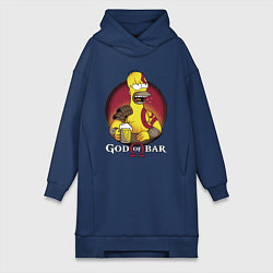 Женское худи-платье Homer god of bar, цвет: тёмно-синий
