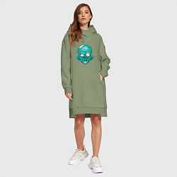 Женское худи-платье Fear Zombie, цвет: авокадо — фото 2