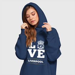 Женское худи-платье Liverpool Love Classic, цвет: тёмно-синий — фото 2