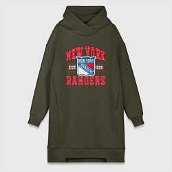 Женское худи-платье NY RANGERS NHL НЬЮ-ЙОРК РЕЙНДЖЕРС, цвет: хаки