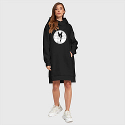 Женское худи-платье Зайчик и его Тень Rabbit Shadow, цвет: черный — фото 2
