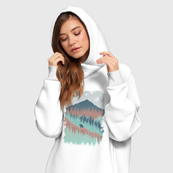 Женское худи-платье Две медведика в горах, цвет: белый — фото 2