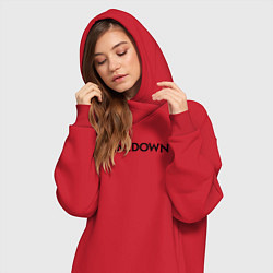Женское худи-платье Shinedown лого, цвет: красный — фото 2