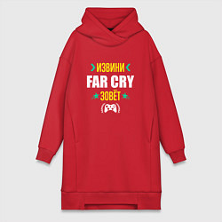 Женское худи-платье Извини Far Cry Зовет, цвет: красный