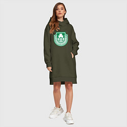 Женское худи-платье Team - Celtics, цвет: хаки — фото 2