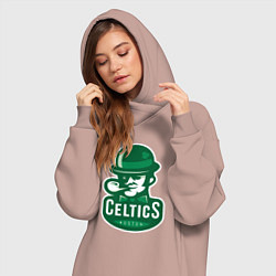 Женское худи-платье Celtics Team, цвет: пыльно-розовый — фото 2