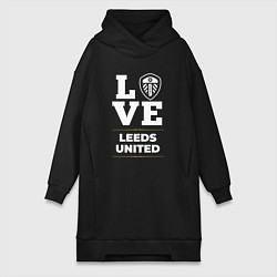 Женское худи-платье Leeds United Love Classic, цвет: черный