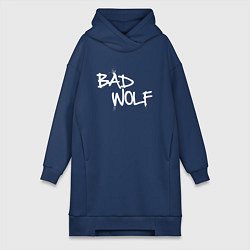 Женское худи-платье Bad Wolf злой волк, цвет: тёмно-синий
