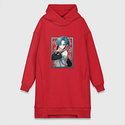 Женское худи-платье Hatsune Miku Drain, цвет: красный
