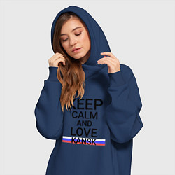 Женское худи-платье Keep calm Kansk Канск, цвет: тёмно-синий — фото 2