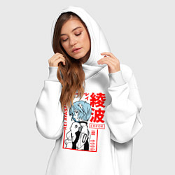 Женское худи-платье Рей Аянами ПИЛОТЫ ЕВЫ 00, цвет: белый — фото 2