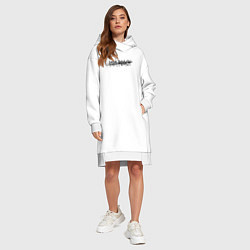 Женское худи-платье Papa roach Логотип, цвет: белый — фото 2