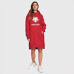 Женское худи-платье Гвардия ворона лого винтаж, цвет: красный — фото 2