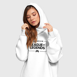 Женское худи-платье League of Legends Gaming Champion: рамка с лого и, цвет: белый — фото 2