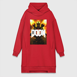 Женское худи-платье Doom - apex revenant, цвет: красный