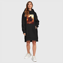 Женское худи-платье Атакующий примарх Ангрон, цвет: черный — фото 2