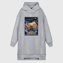 Женское худи-платье Звездный десант в квадрате, цвет: меланж