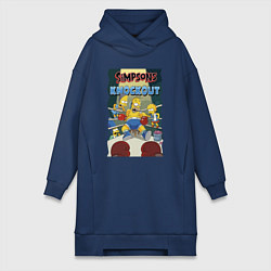 Женская толстовка-платье Гомер Симпсон на боксёрском ринге