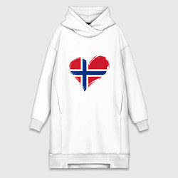 Женская толстовка-платье Сердце - Норвегия