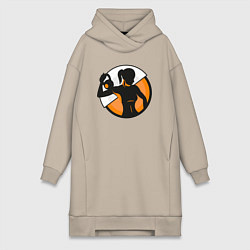 Женское худи-платье Фитоняшка, цвет: миндальный