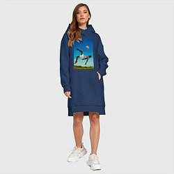 Женское худи-платье Удар Пеле, цвет: тёмно-синий — фото 2