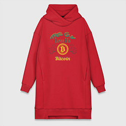 Женское худи-платье Loves His Bitcoin, цвет: красный