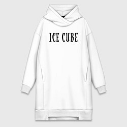 Женское худи-платье Ice Cube - logo, цвет: белый