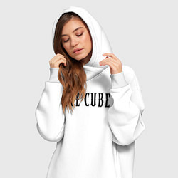 Женское худи-платье Ice Cube - logo, цвет: белый — фото 2